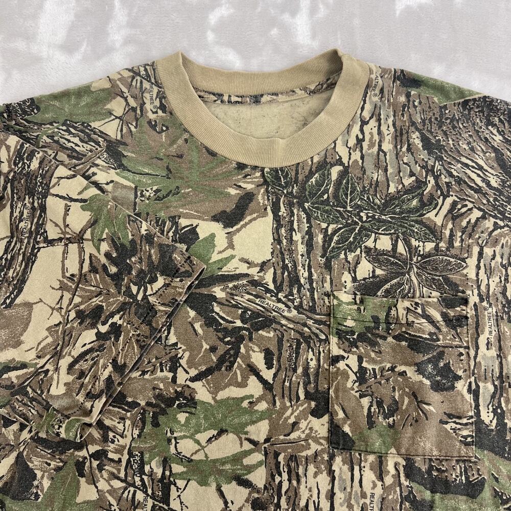 VTG Duxbak Shirt Adult Large Camo Pocket Tee Hunting‎ Outdoor 90s USA Rugged
